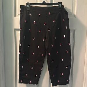 White Stag Black Capris with Pink and White Accents